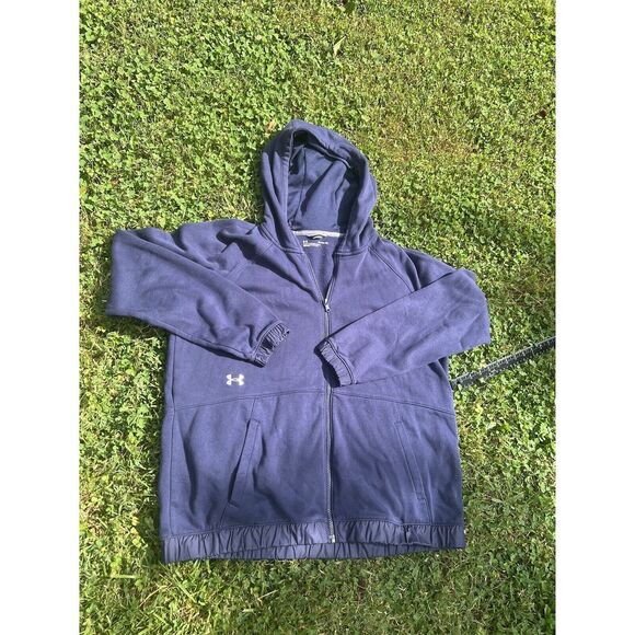 Under‎ Armour Women's Midnight Navy UA Hustle Fleece Full Zip Hoodie.419 - Picture 1 of 7